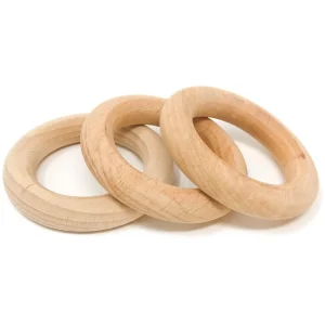 Grapat - Houten ringen middel Naturel (3 stuks) - Grapat